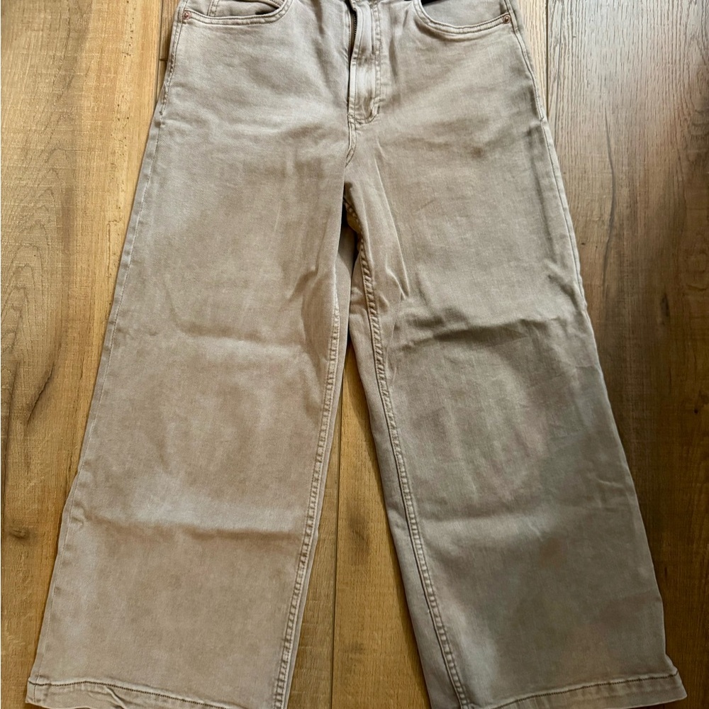 Dear John Audrey Wide-Leg Jeans in Light Taupe